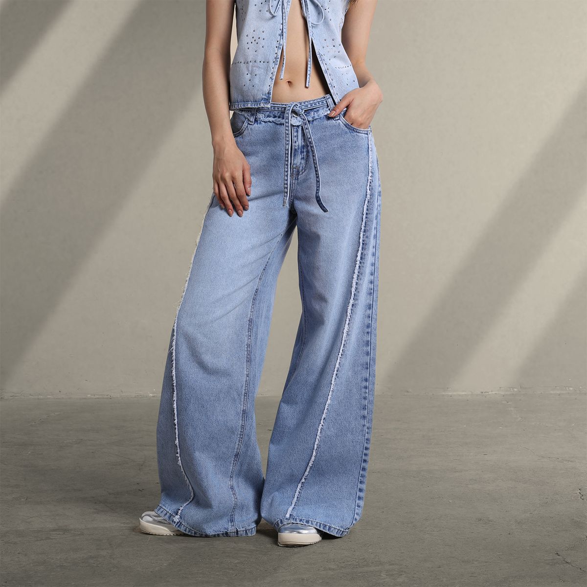 SYBILLA - Jean Wide leg Mujer Tiro bajo Sybilla