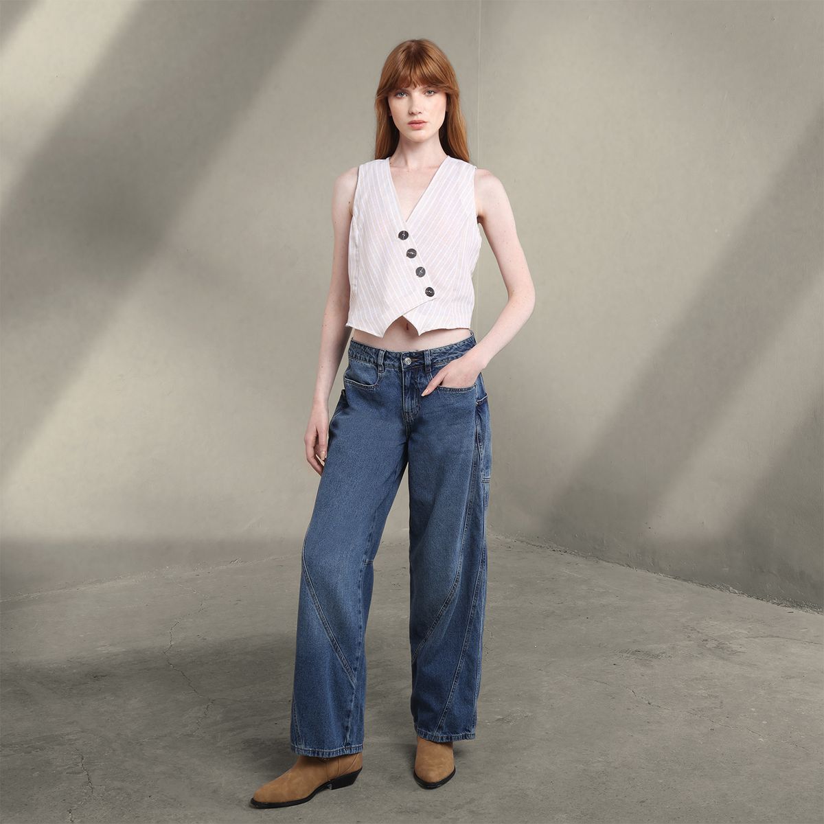 DENIMLAB - Jean Baggy Mujer Tiro bajo Denimlab 