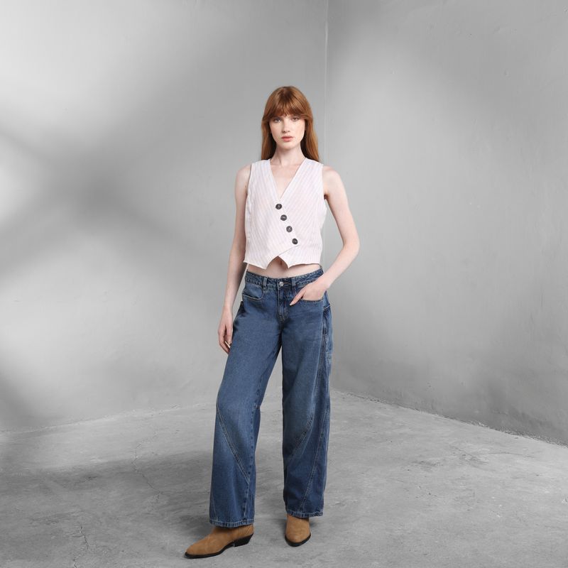 DENIMLAB - Jean Wide leg Mujer Tiro bajo Denimlab