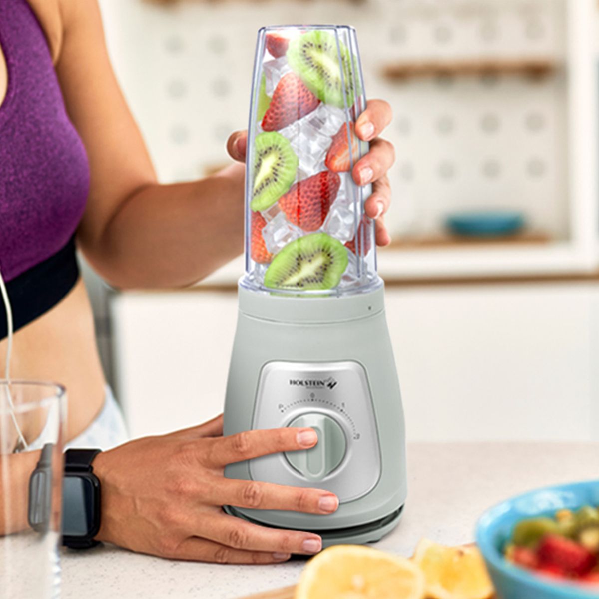 HOLSTEIN HOUSEWARES - Licuadora personal Holstein 350 W 2 velocidades + función pulso