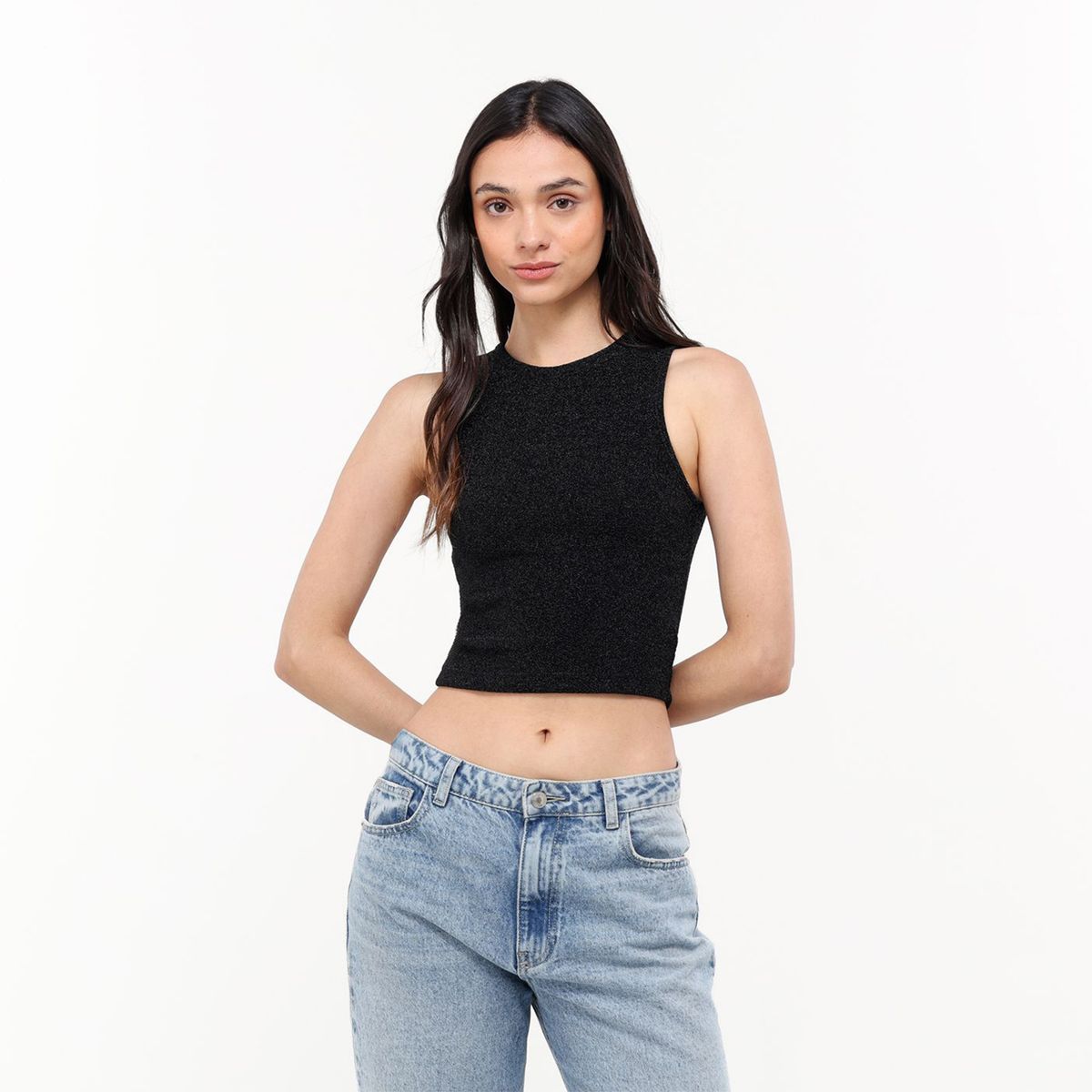 SYBILLA - Top Mujer Brillante Sin mangas Sybilla