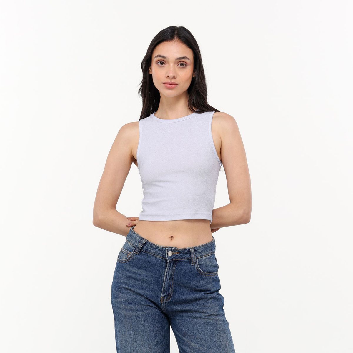 SYBILLA - Top Mujer Brillante Sin mangas Sybilla