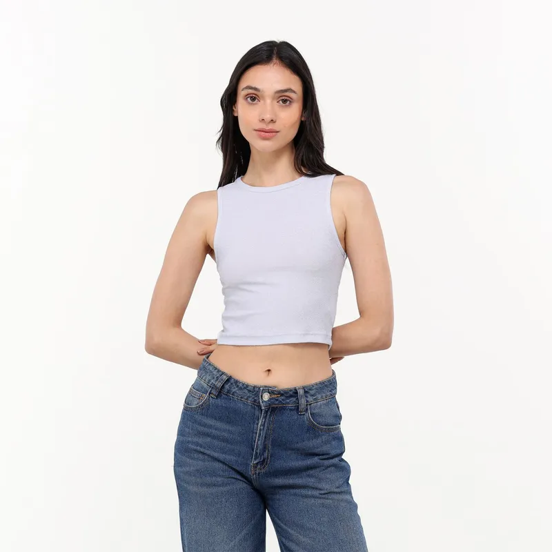 SYBILLA - Top Mujer Brillante Sin mangas Sybilla