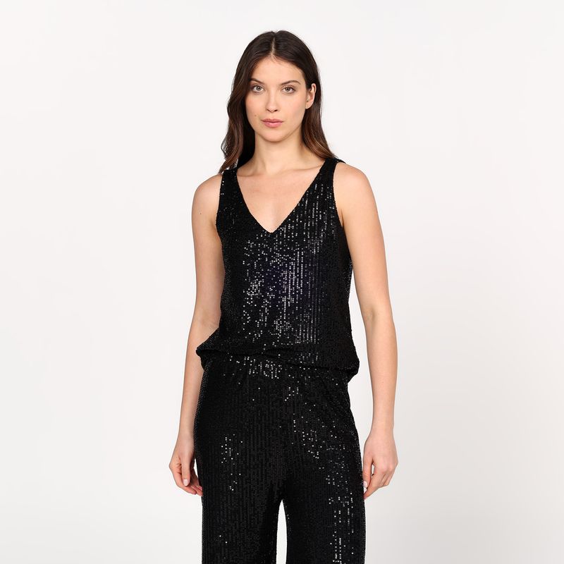 UNIVERSITY CLUB - Top Mujer con Lentejuelas Sin mangas University Club