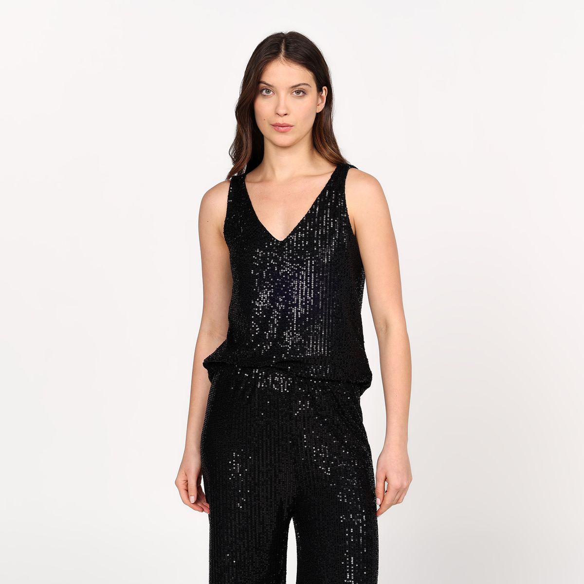 UNIVERSITY CLUB - Top Mujer con Lentejuelas Sin mangas University Club