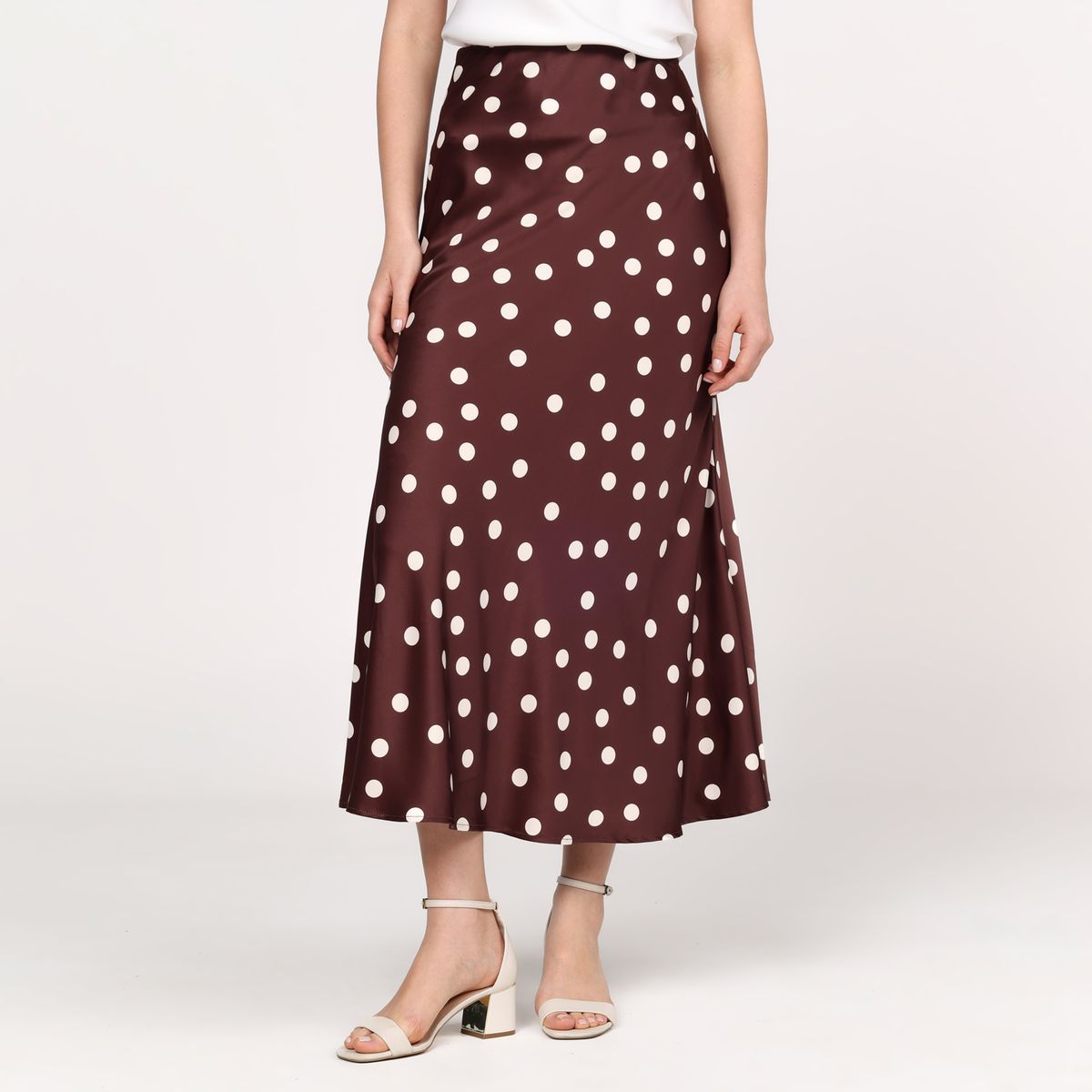 UNIVERSITY CLUB - Falda Midi Mujer con Efecto pelo University Club