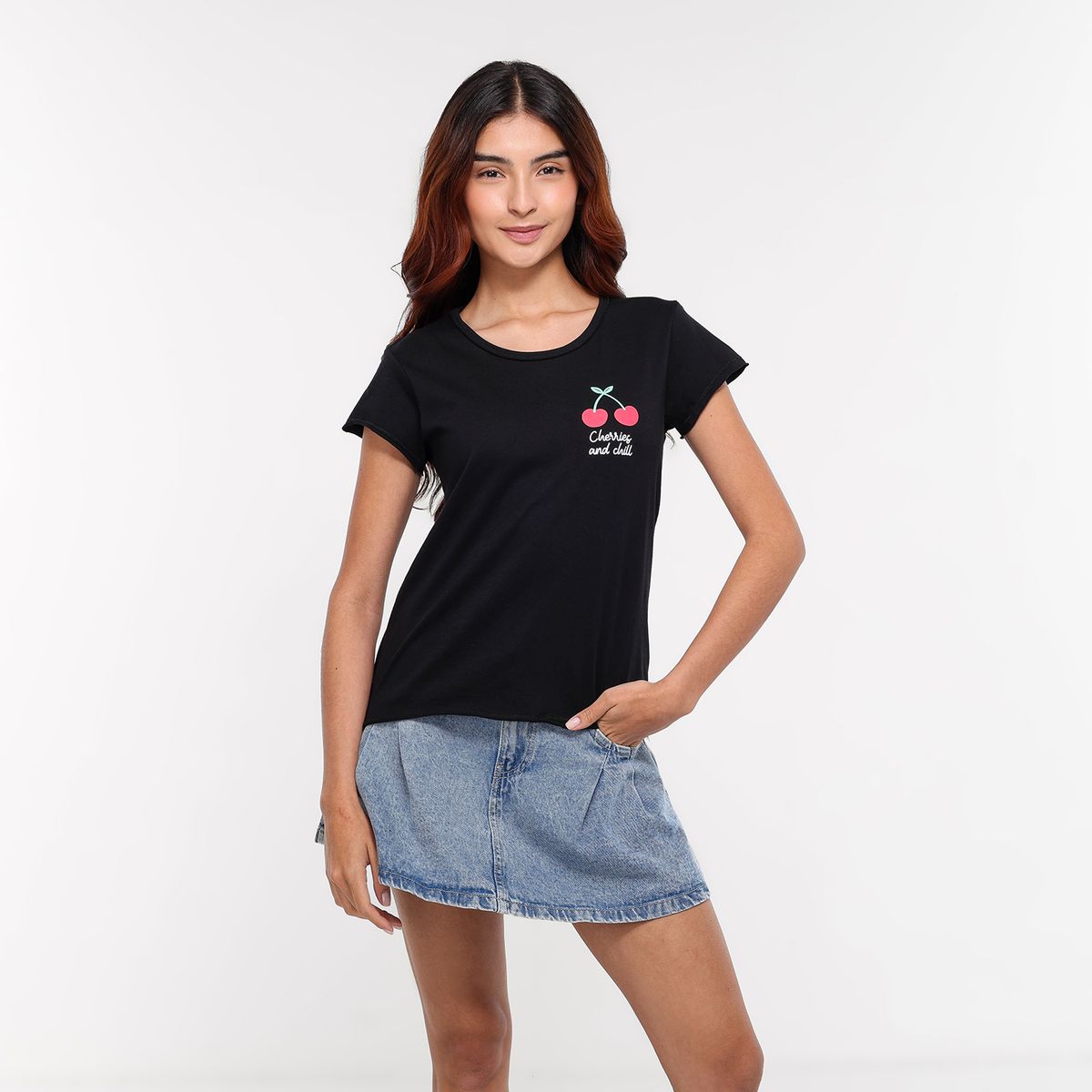 ELV - Top para Niña con EstampadoPrint Manga corta de Algodón ELV