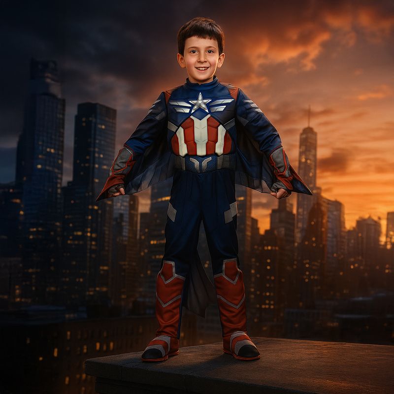 DISNEY - Disfraz para niño Superhéroe Capitán América Falcon Disney