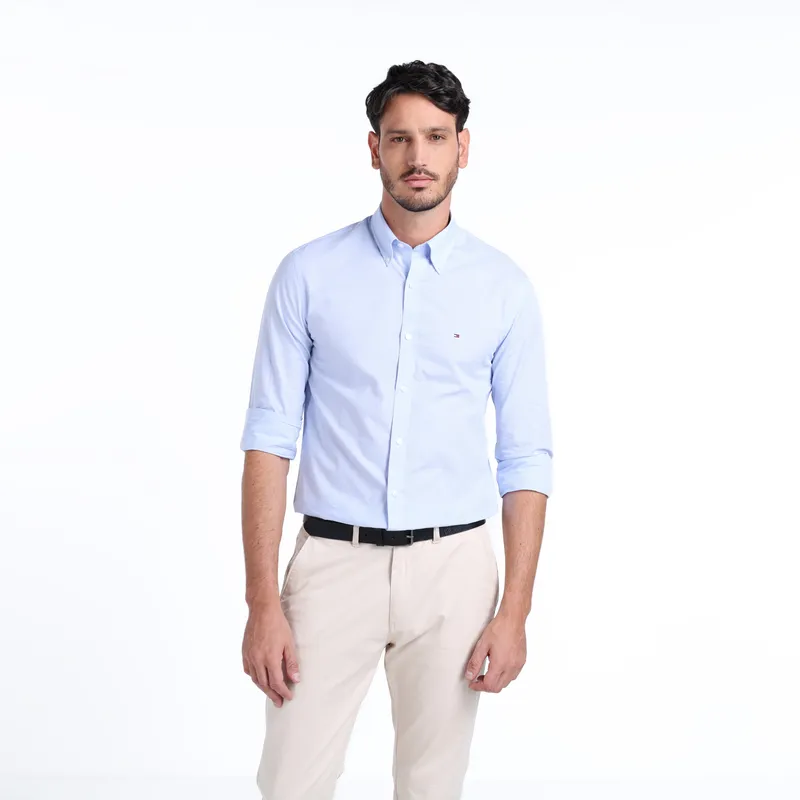 TOMMY HILFIGER - Camisa Hombre Manga larga de Algodón TOMMY HILFIGER