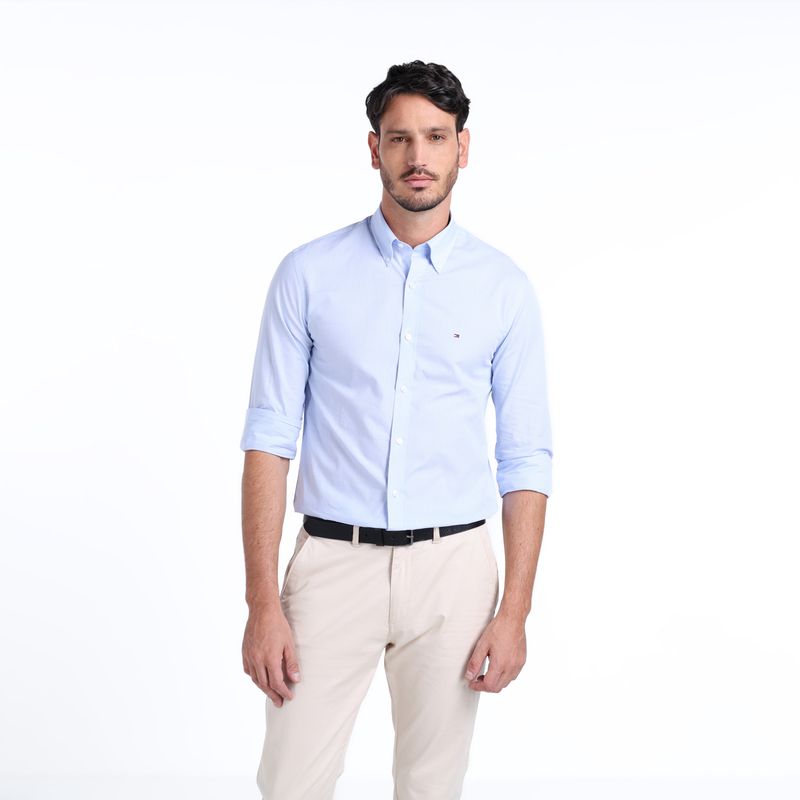 TOMMY HILFIGER - Camisa Hombre Manga larga de Algodón TOMMY HILFIGER