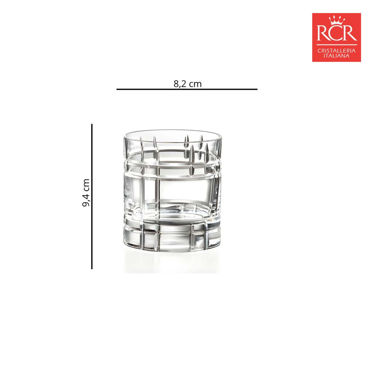 RCR - Vaso de cristal corto RCR: 340 ml 6 piezas