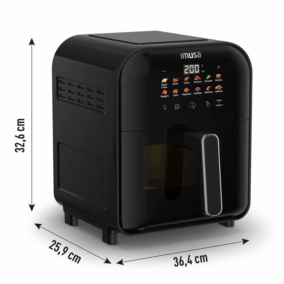 IMUSA - Freidora de Aire IMUSA Easy Fry Turbo Tecnología Infra Heat 6 Litros