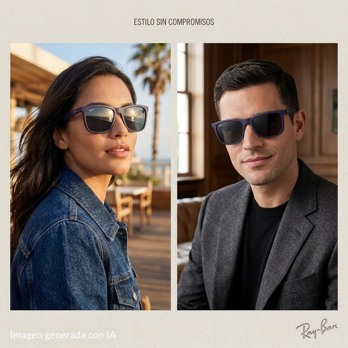 RAY-BAN - Gafas de Sol Irregulares Unisex Azul Ray Ban
