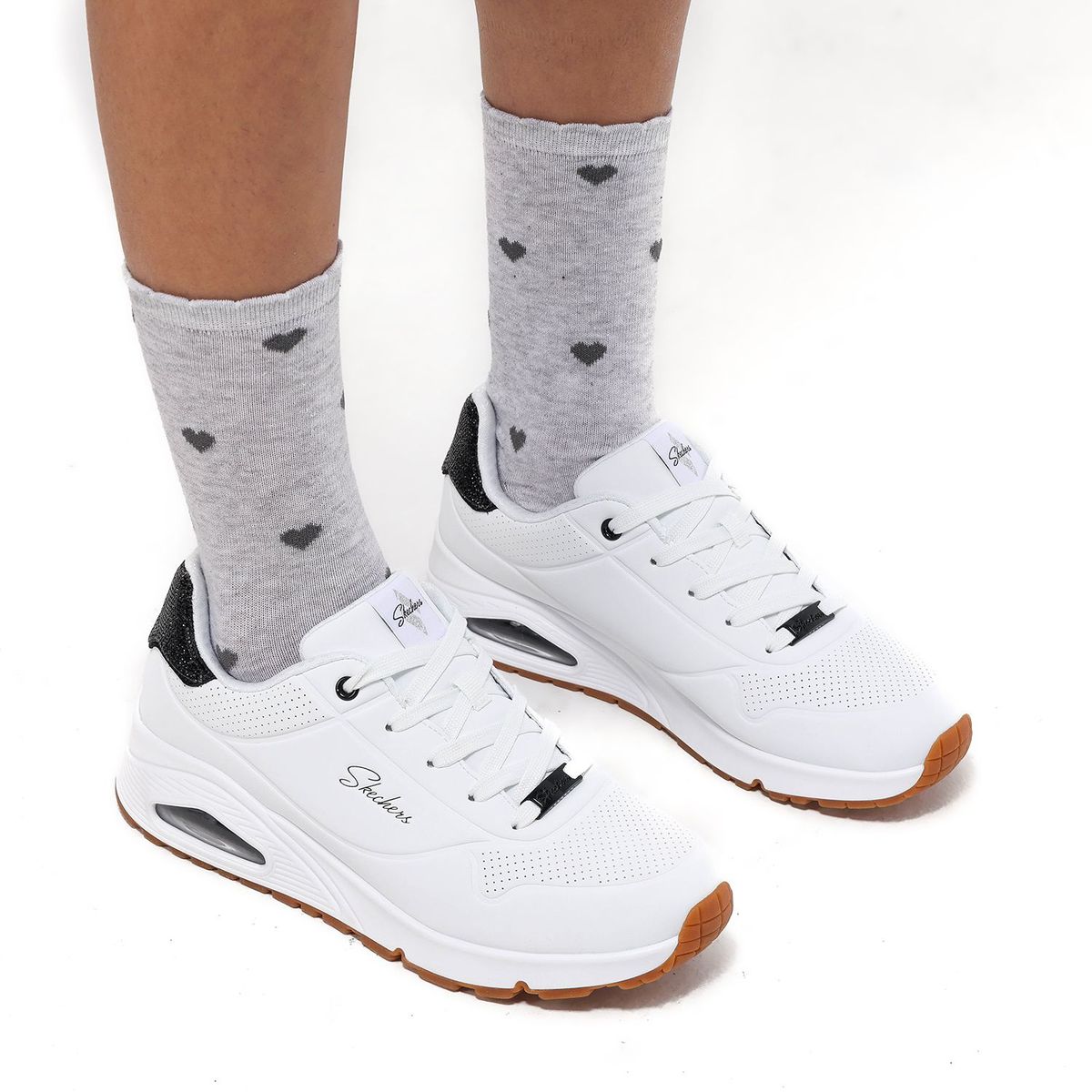 SKECHERS - Tenis moda Skechers Uno Gen 1 Studded Gal Niño Blancos