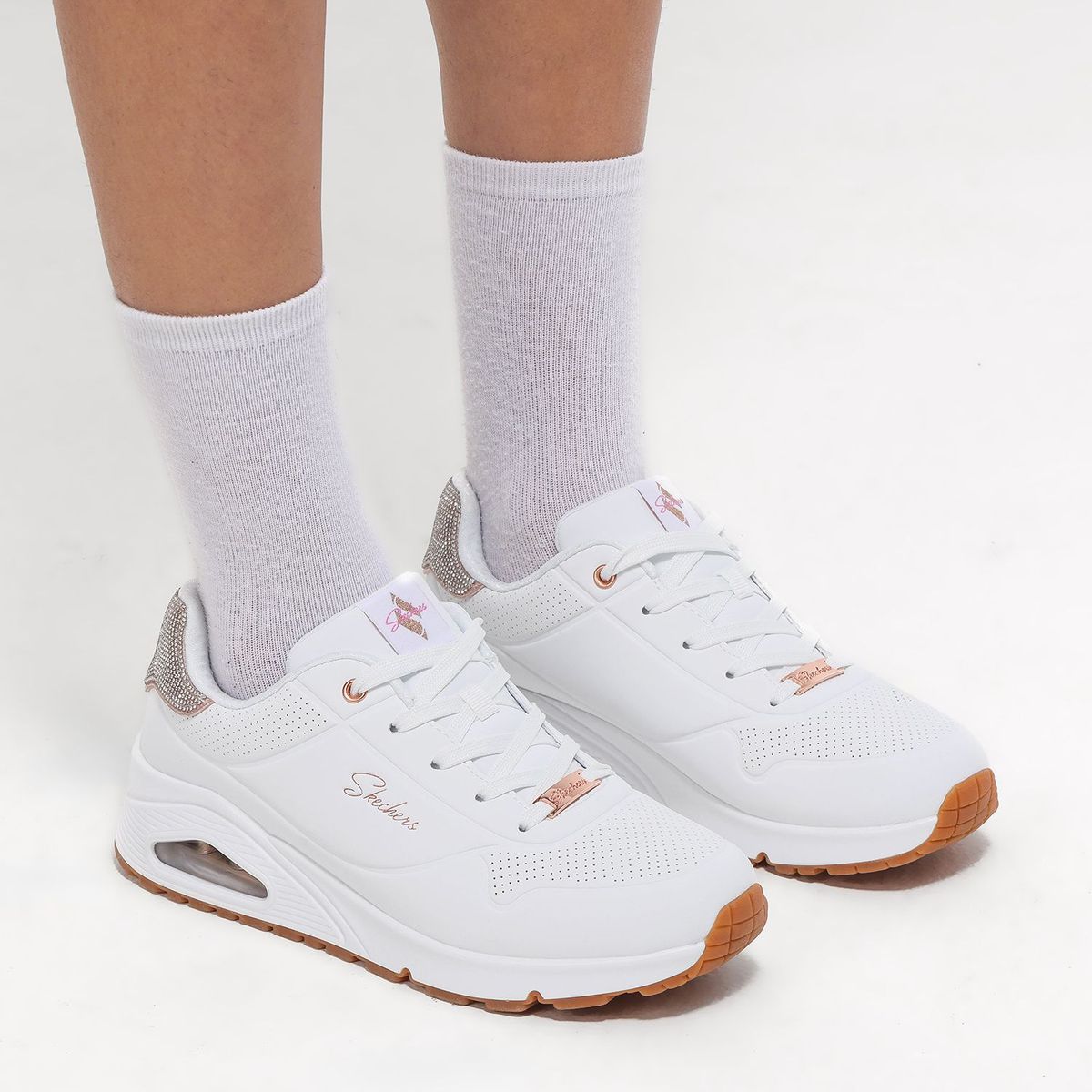 SKECHERS - Tenis moda Skechers Uno Gen 1 Studded Gal Niña Blancos