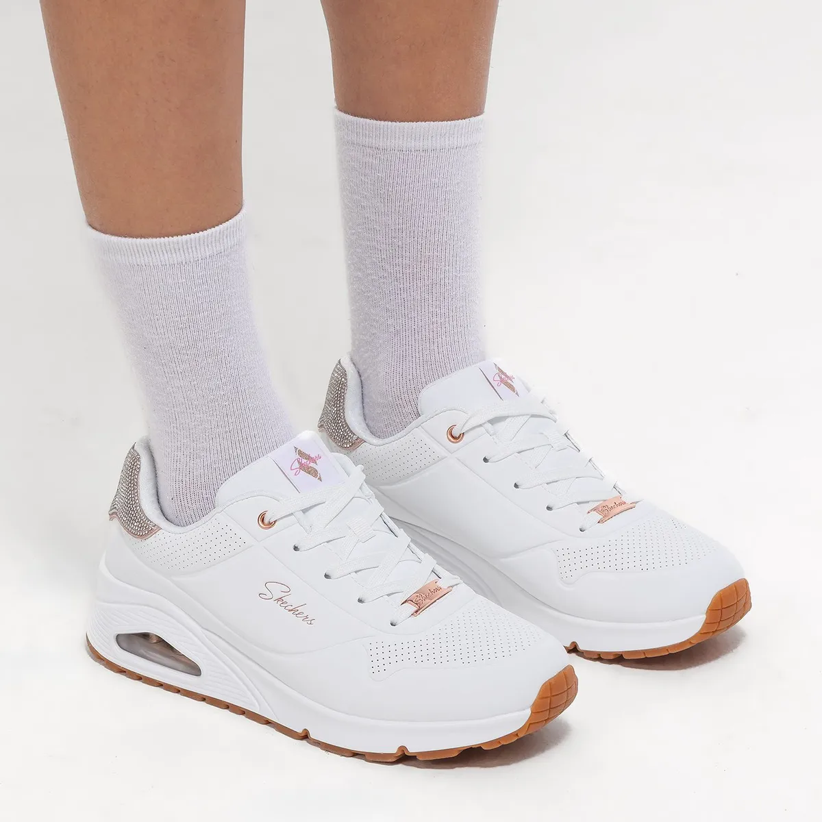 SKECHERS - Tenis moda Skechers Uno Gen 1 Studded Gal Niña Blancos