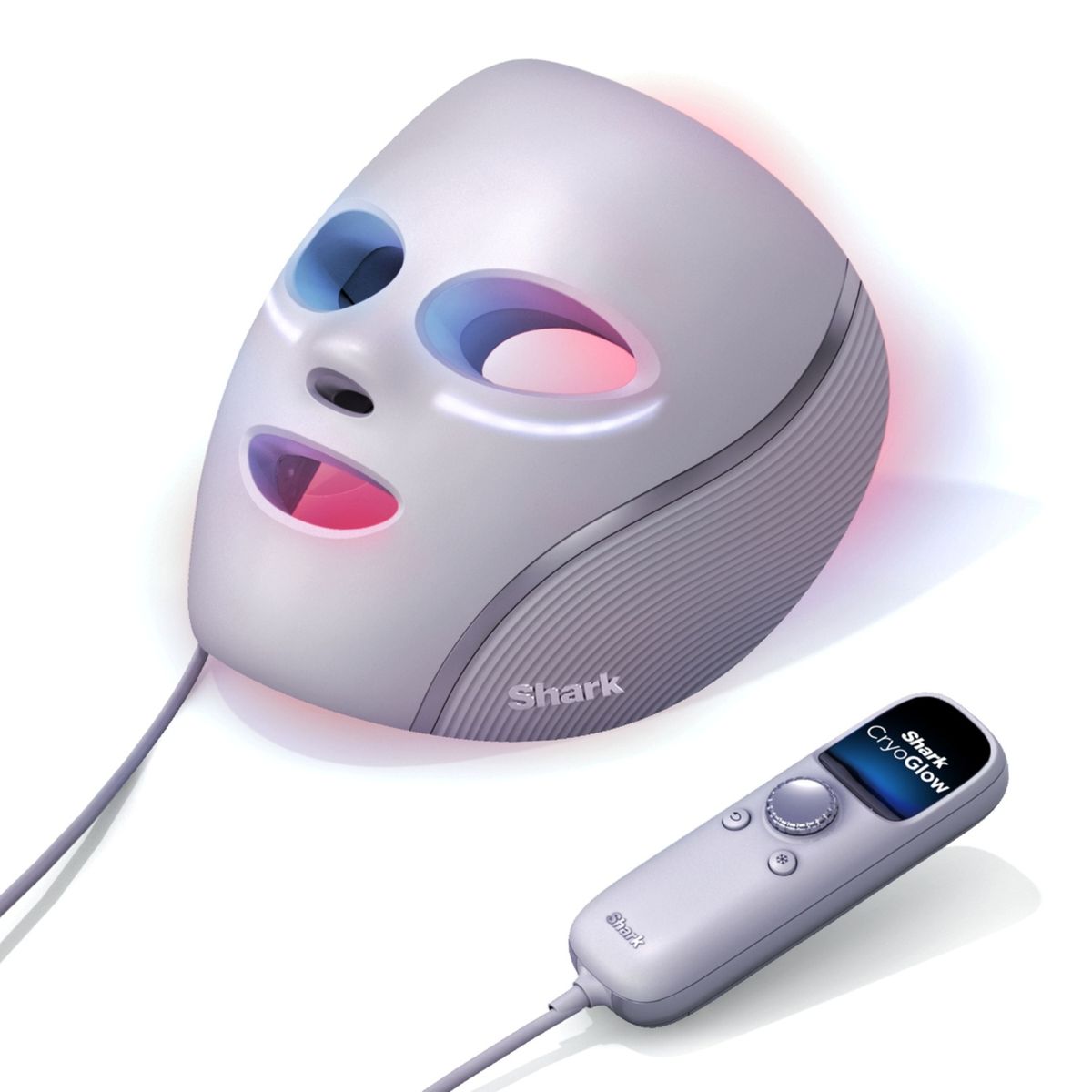 SHARK - Máscara facial CryoGlow Shark con luz iQLED roja, azul e infrarroja y enfriamiento para el área debajo de los ojos