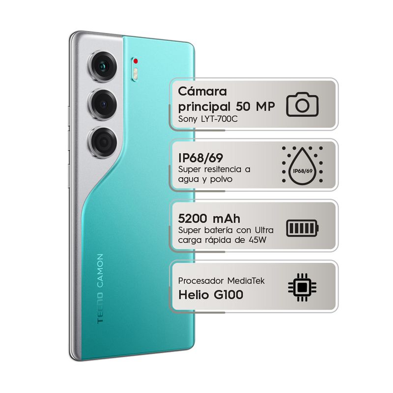 TECNO MOBILE - Celular CM6 |4G/NFC |256 GB |8GB RAM
