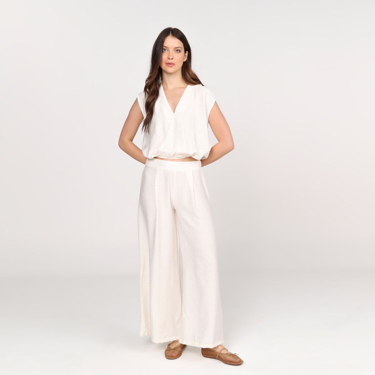 BASEMENT - Pantalón Recto Mujer Tiro alto Basement