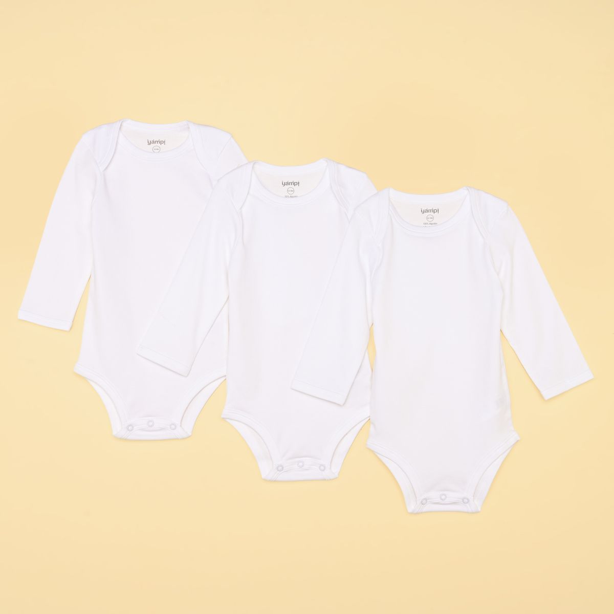 YAMP - Bodies para bebé Unisex  Pack de 3 unidades Manga larga de Algodón peruano Yamp