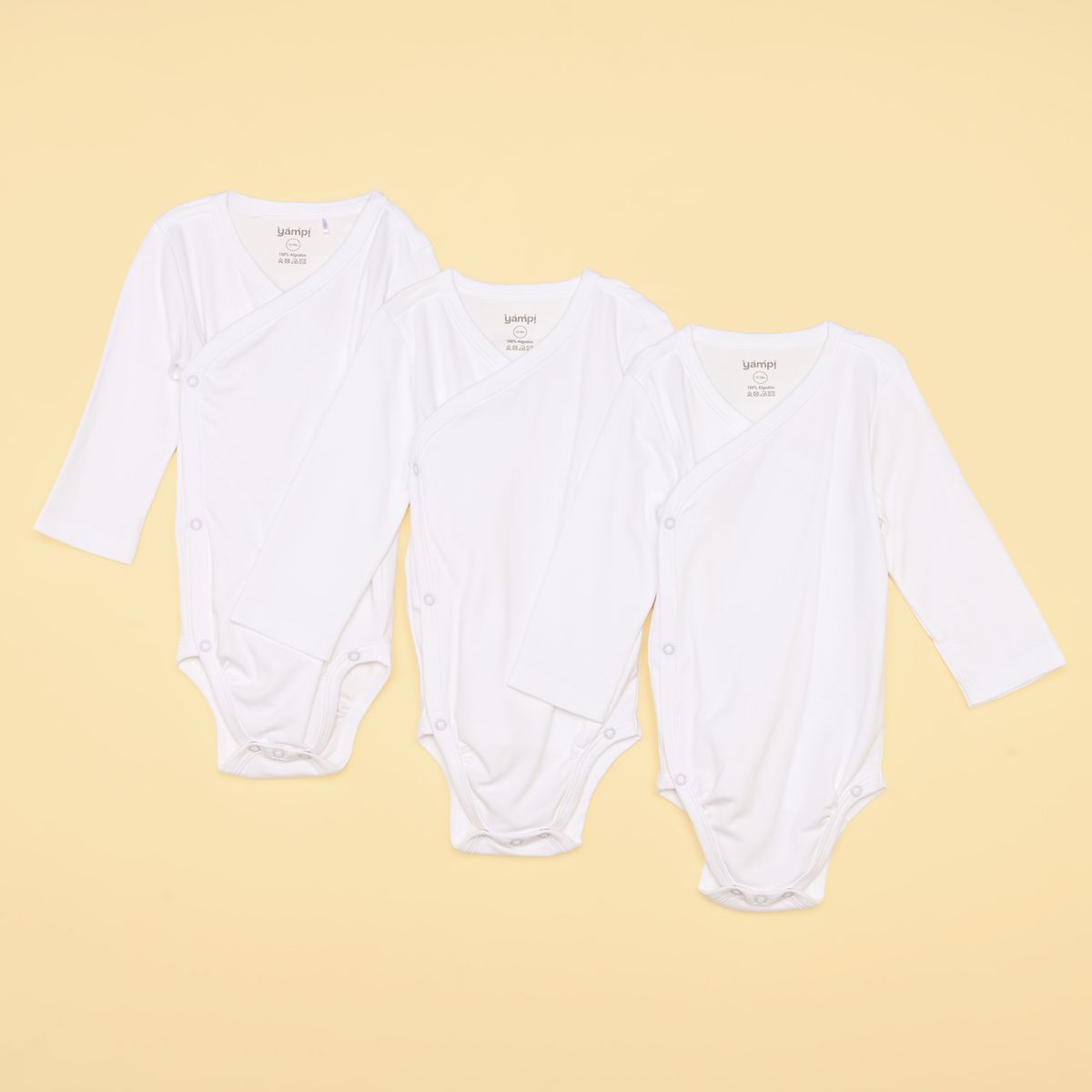 YAMP - Bodies para  bebé Unisex Pack de 3 unidades Manga larga de Algodón peruano Yamp