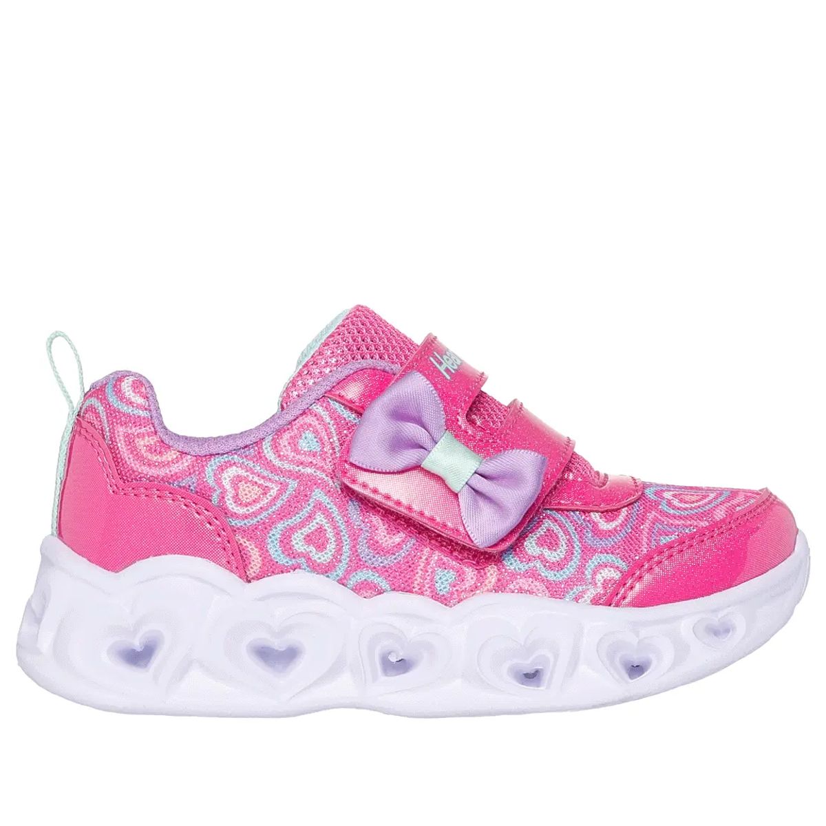 SKECHERS - Tenis con luces Skechers Heart Lights Niña con Velcro