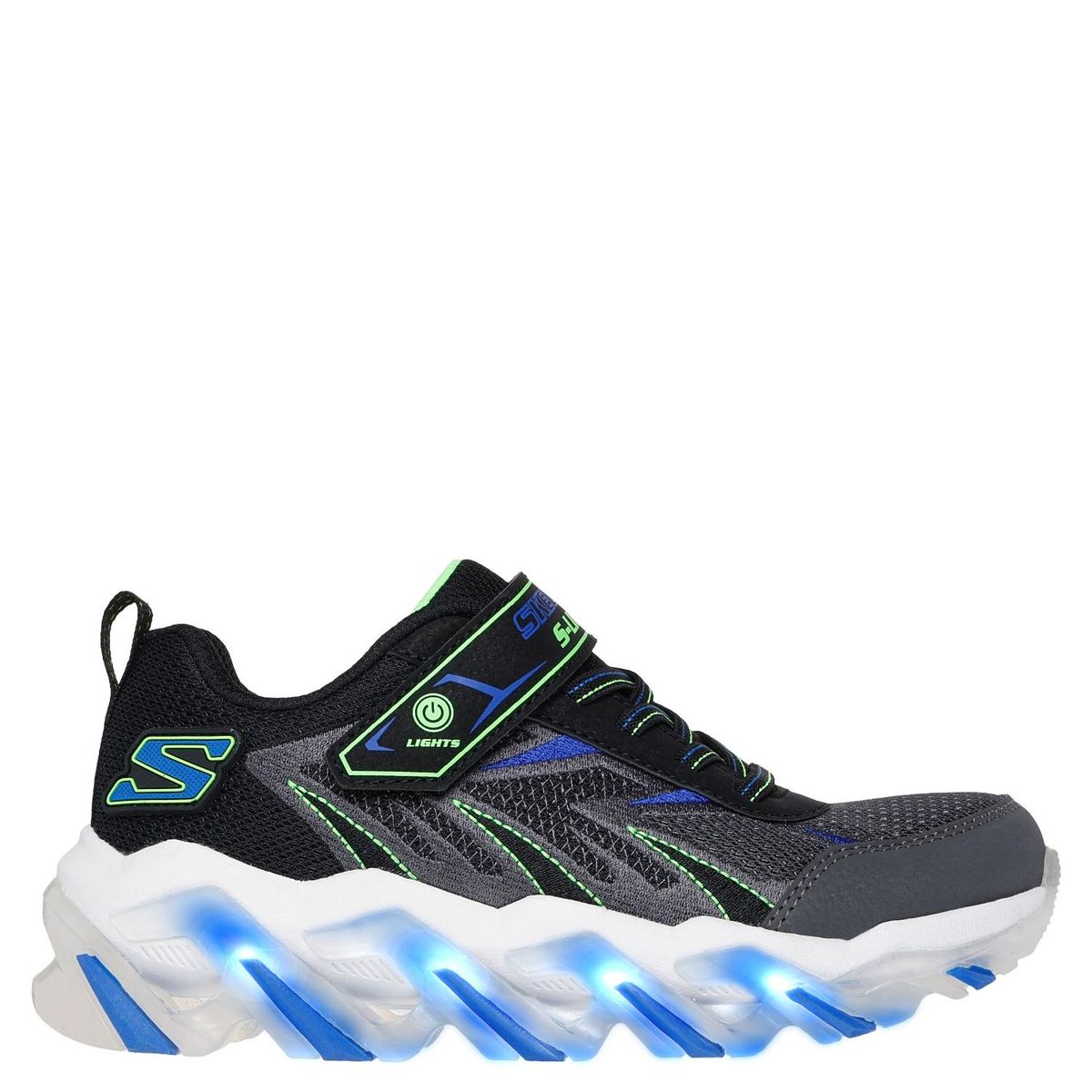 SKECHERS - Tenis con luces Skechers Mega Surge 2.0 Niño con Velcro Negros