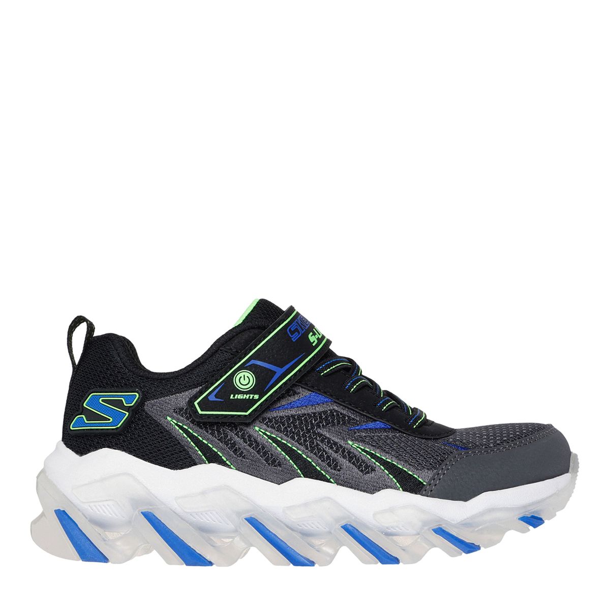 SKECHERS - Tenis con luces Skechers Mega Surge 2.0 Niño con Velcro Negros