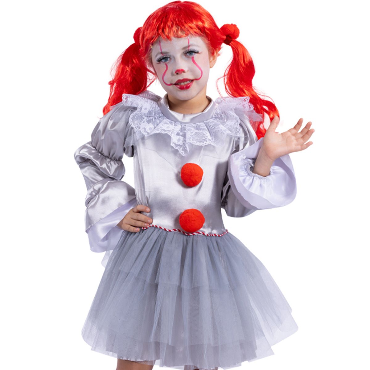 FANTASTIC NIGHT - Disfraz para niña payasita feliz fantasía
