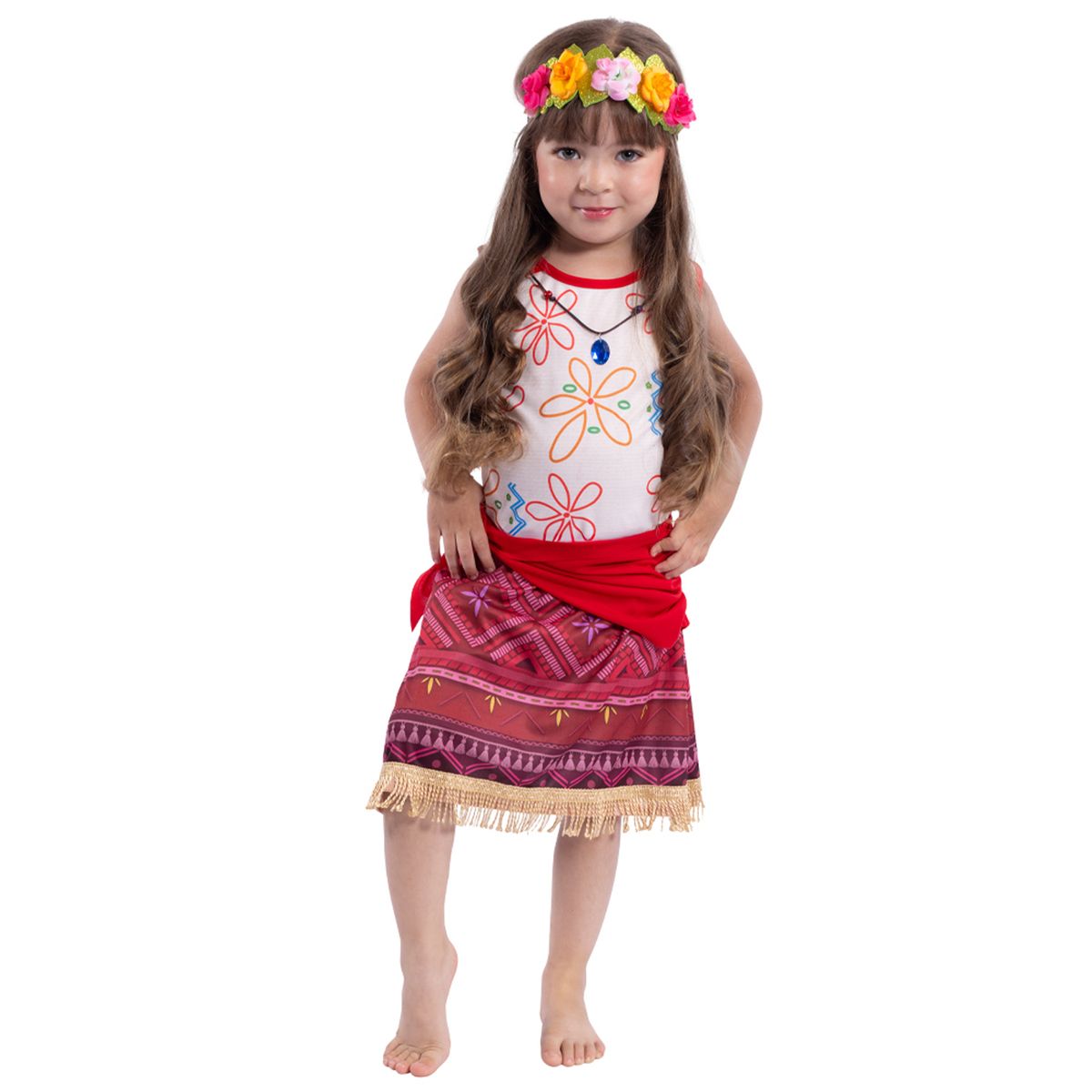 FANTASTIC NIGHT - Disfraz para niña princesa Hawaiiana fantasía