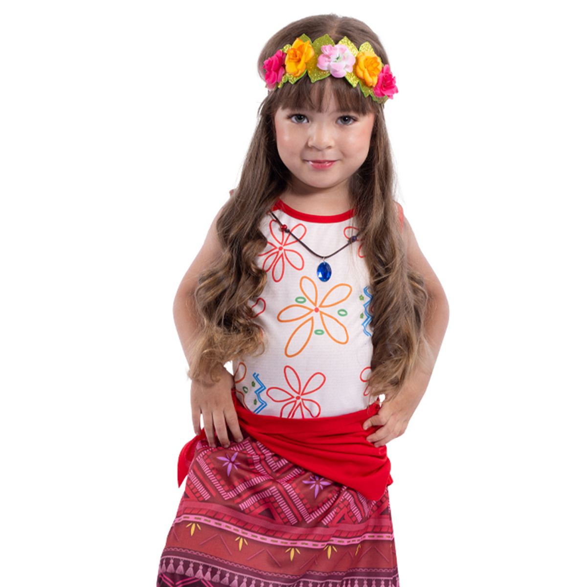 FANTASTIC NIGHT - Disfraz para niña princesa Hawaiiana fantasía