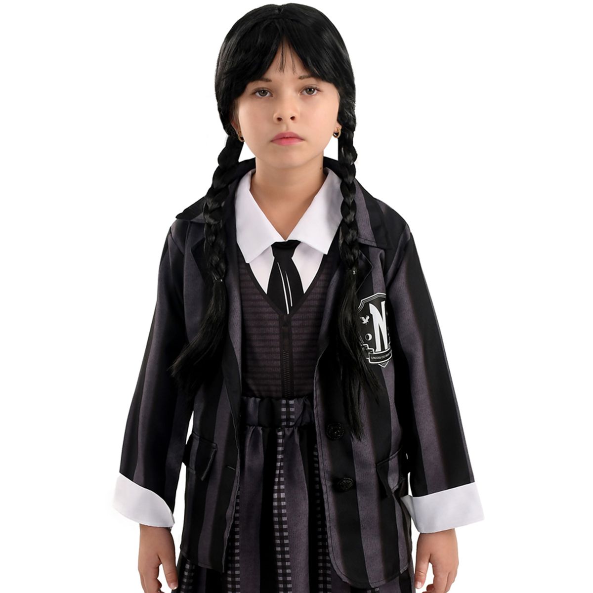 FANTASTIC NIGHT - Disfraz para niña Merlina Addams Terror Fantasía