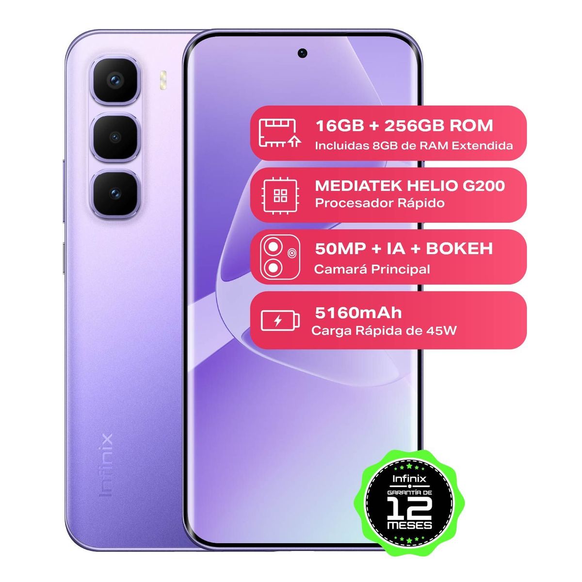 INFINIX - Celular HOT 60 PRO+ |4G |256 GB |8GB RAM