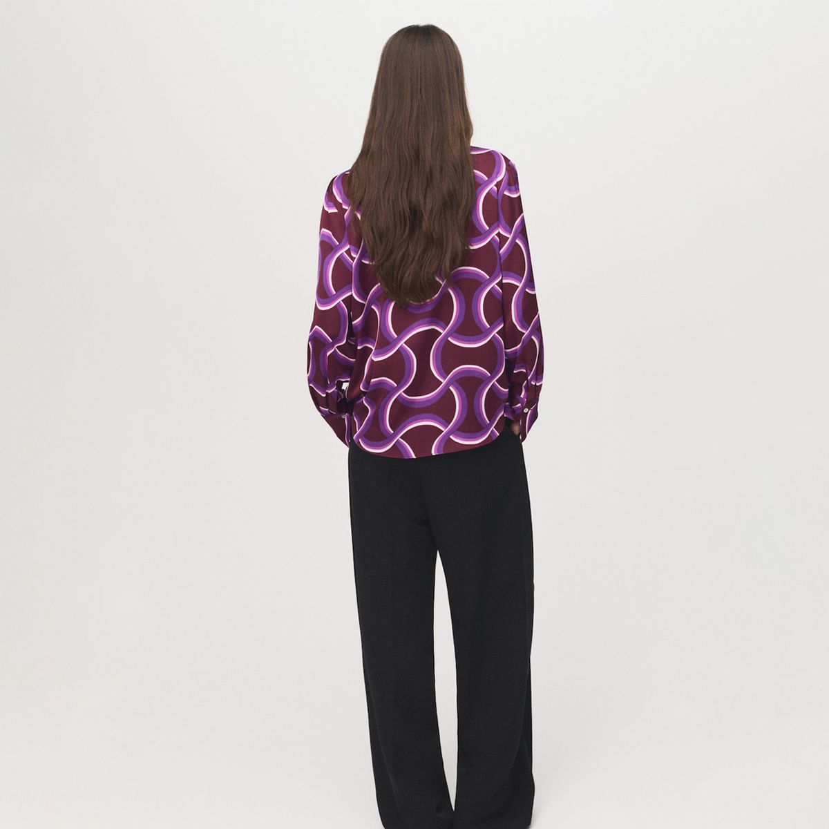 MANGO - Camisa Mujer con Estampado Manga larga MANGO