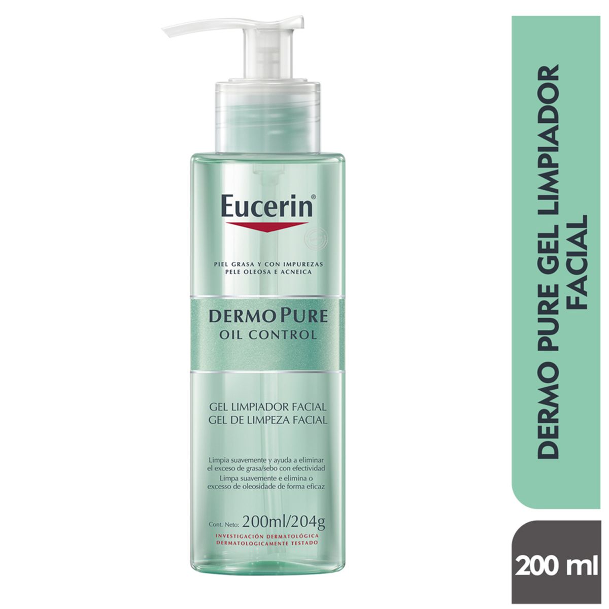 EUCERIN - Limpiador Gel Limpiador Facial Dermopure Oil Control Eucerin Para Piel Grasa 200 ml