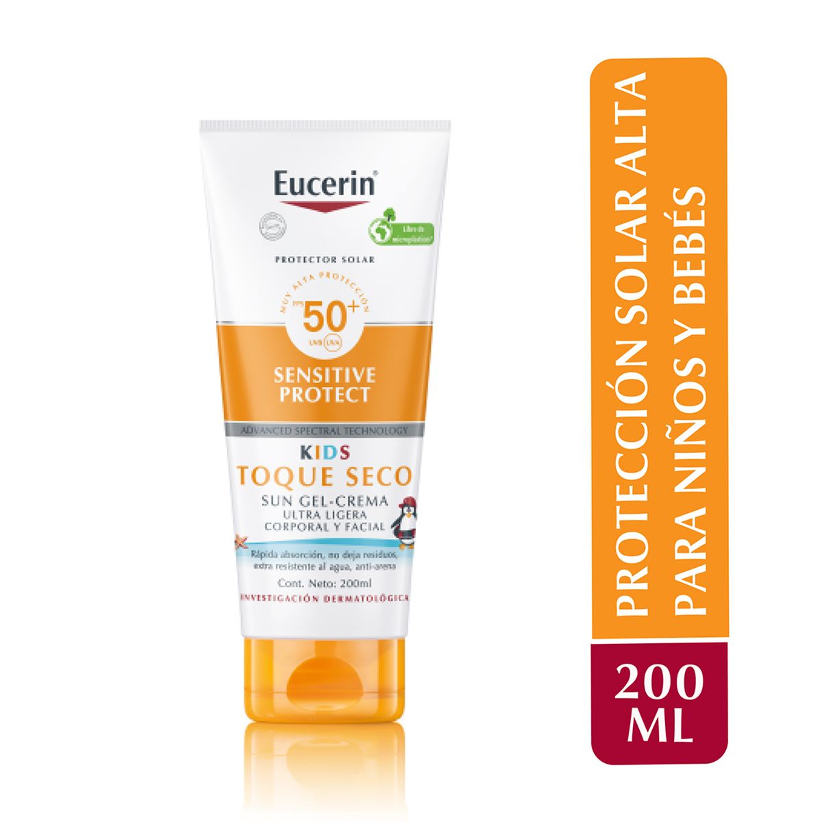 EUCERIN - Protector Solar Sun Kids Toque Seco Gel Crema Eucerin 200 ml