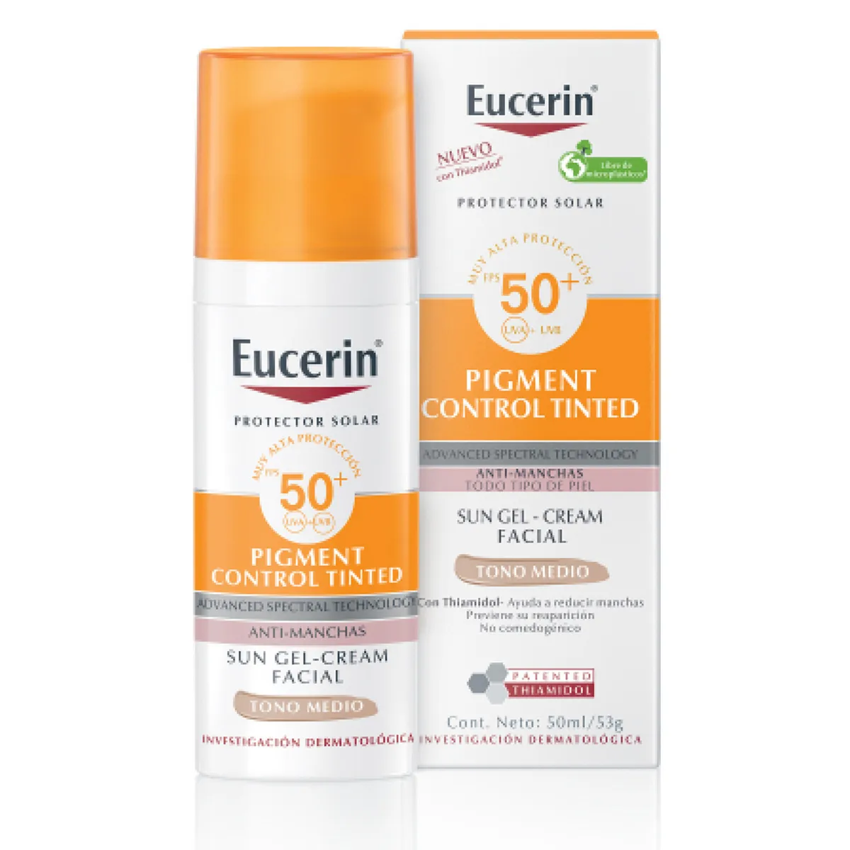 EUCERIN - Protector Solar Facial Sun Control Piel Manchada - Pigmentada Con Color Medio Fps 50+ Eucerin 50 ml