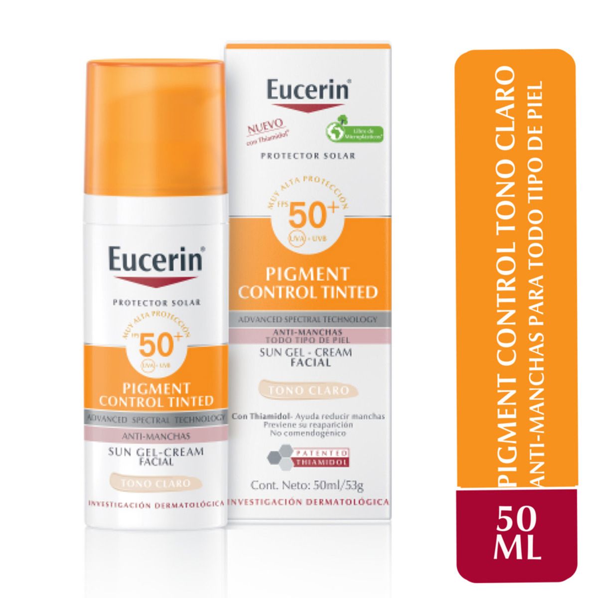 EUCERIN - Protector Solar Facial Sun Control Piel Manchada - Pigmentada Con Color Claro Fps 50+ Eucerin 50 ml