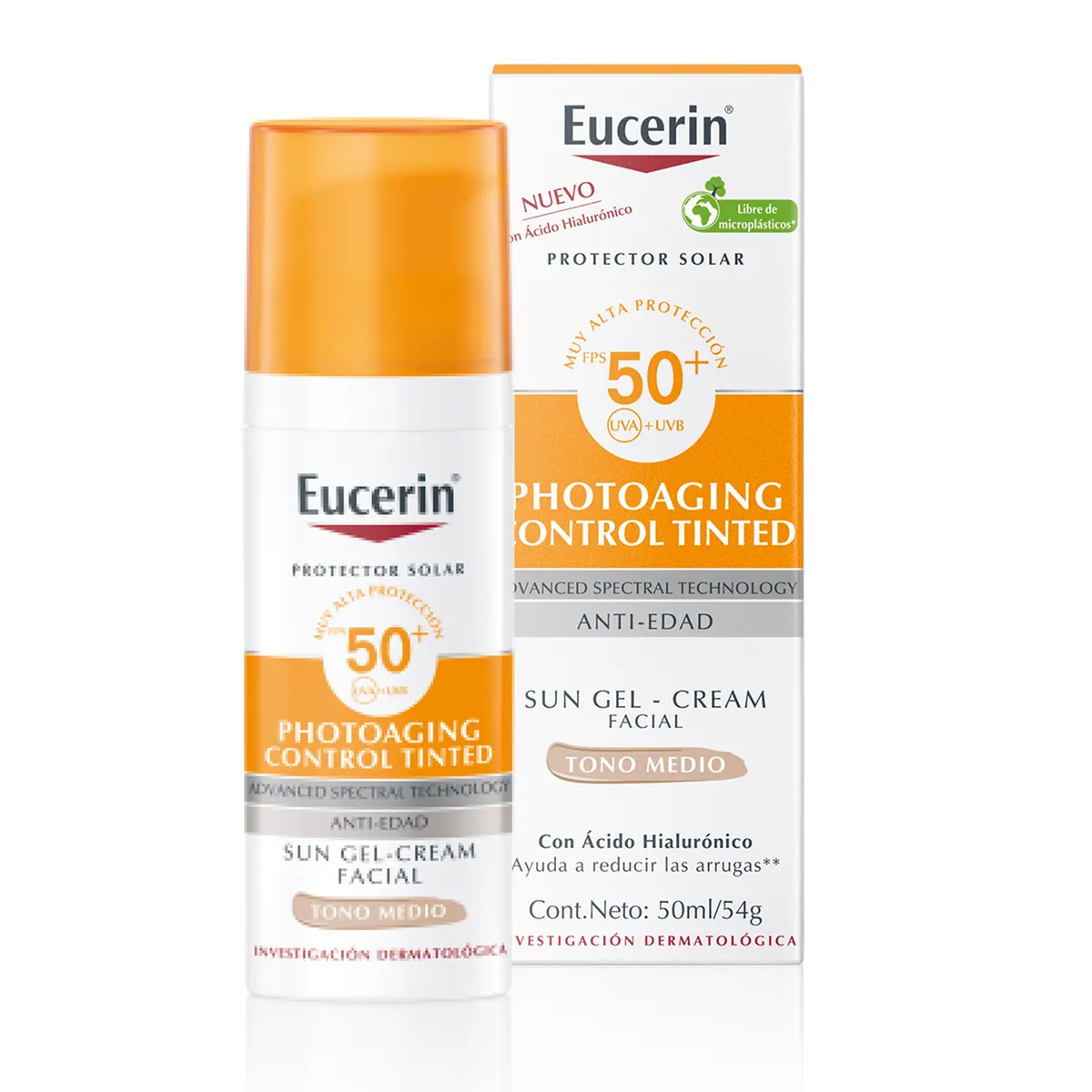EUCERIN - Protector Solar Facial Antiedad Sun Photoaging Control Con Color Medio Fps 50+ Eucerin 50 ml