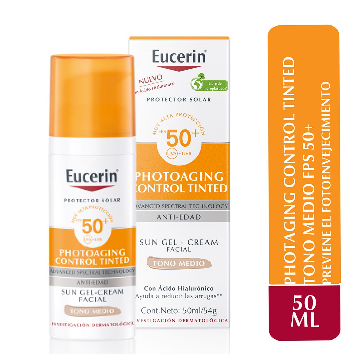 EUCERIN - Protector Solar Facial Antiedad Sun Photoaging Control Con Color Medio Fps 50+ Eucerin 50 ml