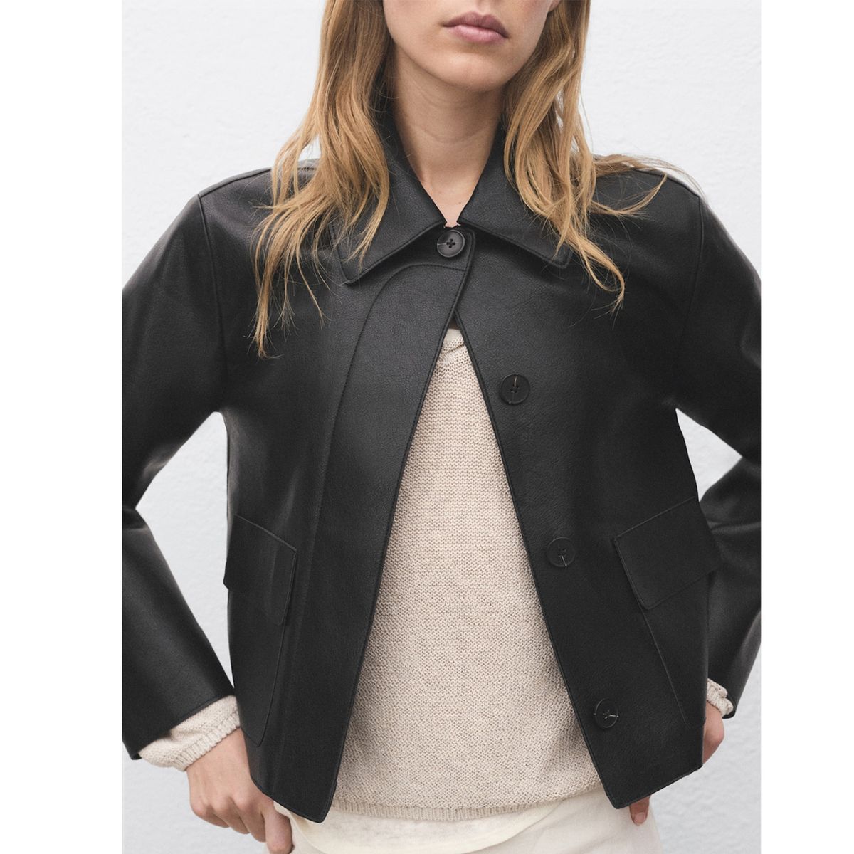 MANGO - Chaqueta Efecto cuero Mujer Efecto cuero MANGO