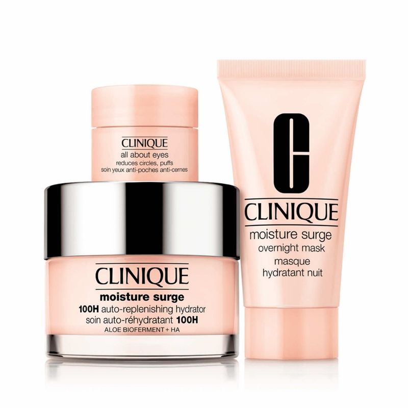 CLINIQUE - Set Hidratante facial Moisture Surge For All-Over Dewy Hydration Clinique Incluye 3 Productos
