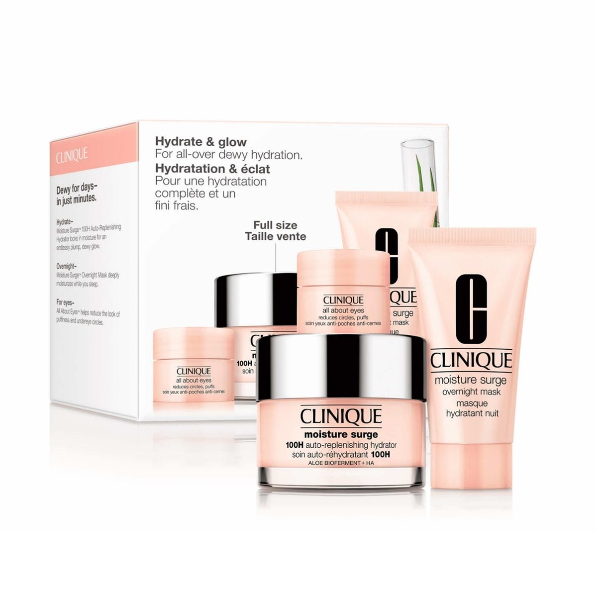 CLINIQUE - Set Hidratante facial Moisture Surge For All-Over Dewy Hydration Clinique Incluye 3 Productos