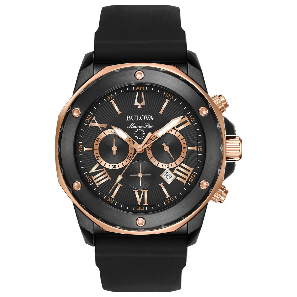 BULOVA - Reloj Bulova Hombre Marine Star. Reloj Silicona Negro 98B307