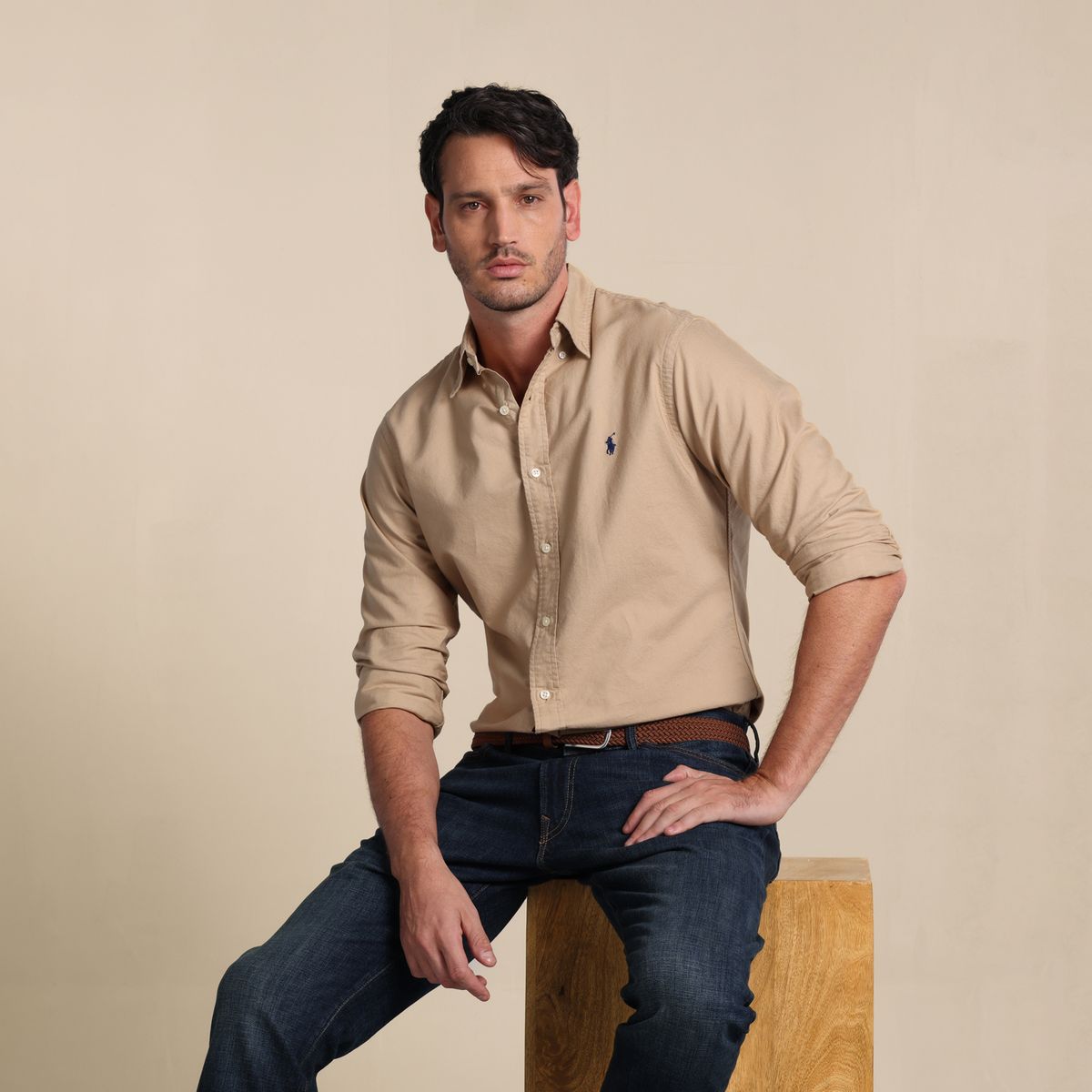 POLO RALPH LAUREN - Camisa Hombre Manga larga de Algodón Custom fit Polo Ralph Lauren