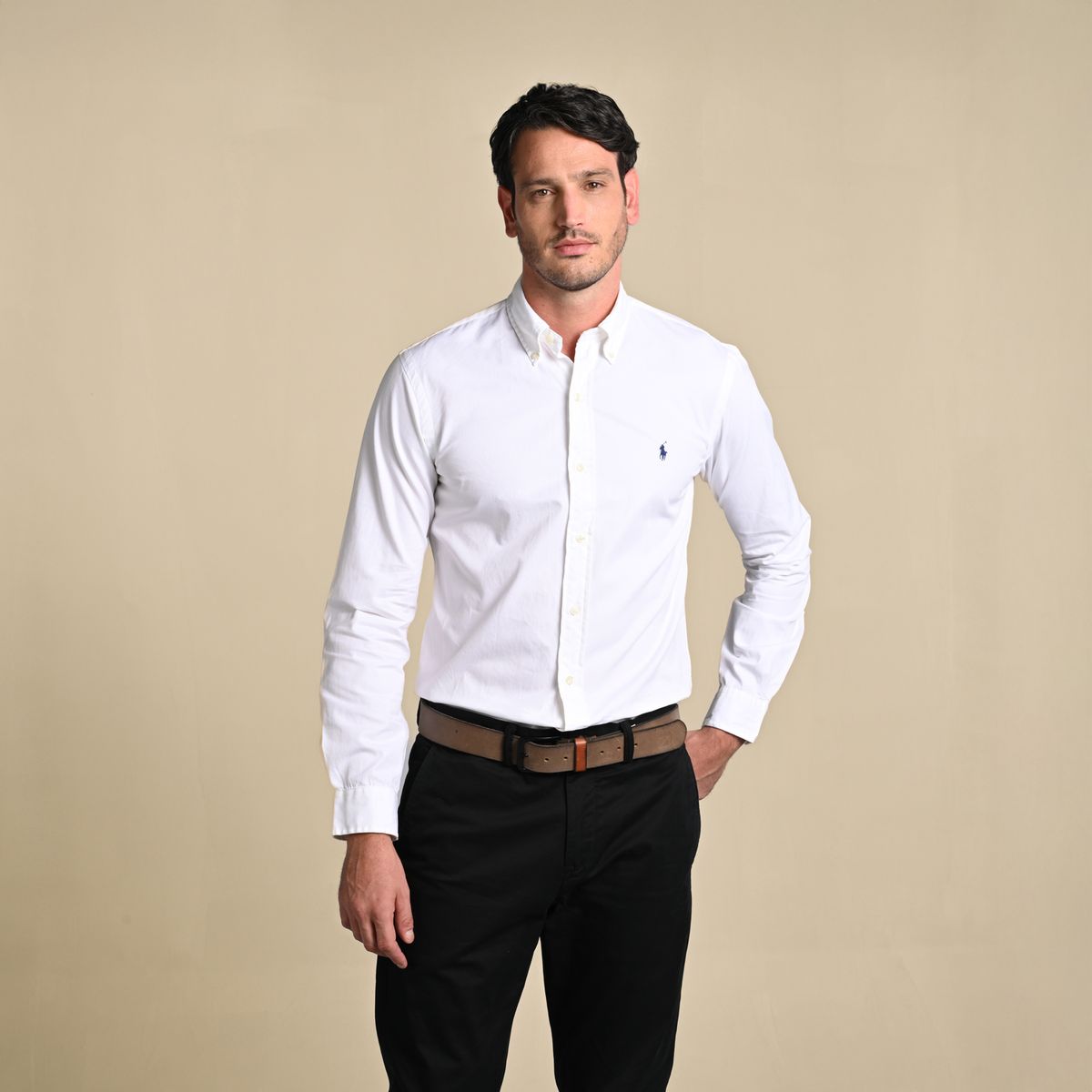 POLO RALPH LAUREN - Camisa Hombre Manga larga Custom fit de Algodón Polo Ralph Lauren