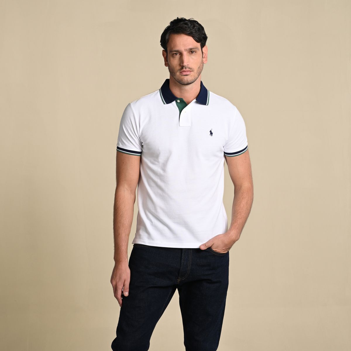 POLO RALPH LAUREN - Camiseta Polo Hombre Manga Corta Custom Slim Fit Polo Ralph Lauren