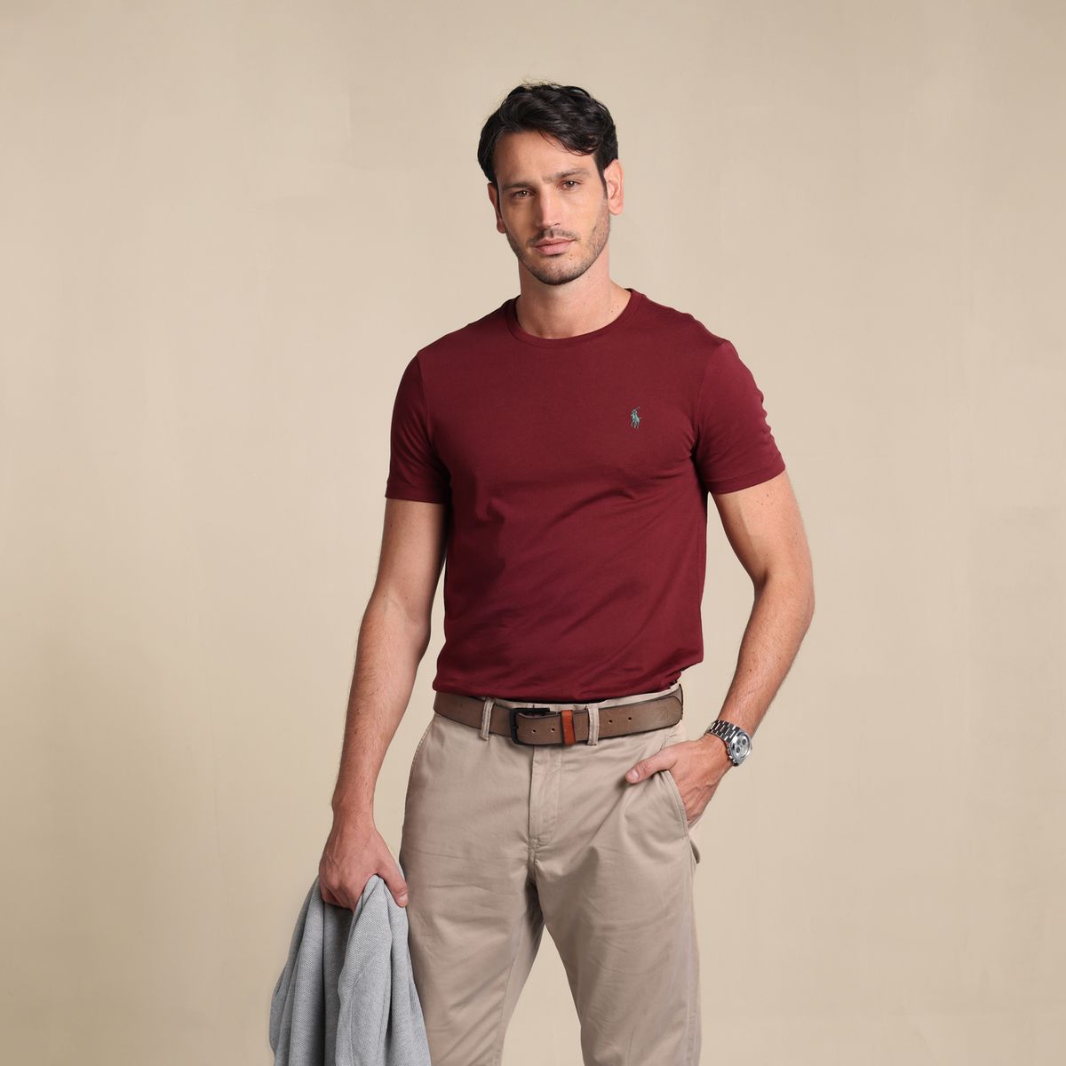 POLO RALPH LAUREN - Camiseta Hombre Manga Corta Custom Slim Fit Polo Ralph Lauren