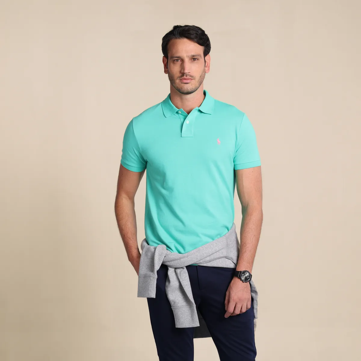 POLO RALPH LAUREN - Camiseta Polo Hombre Manga Corta Custom Slim Fit Polo Ralph Lauren