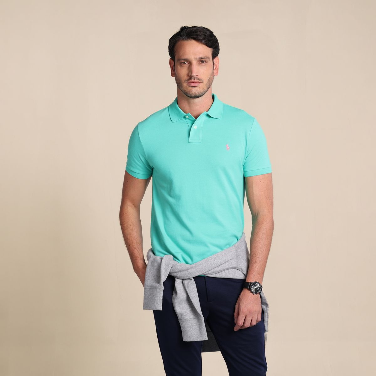 POLO RALPH LAUREN - Camiseta Polo Hombre Manga Corta Custom Slim Fit Polo Ralph Lauren